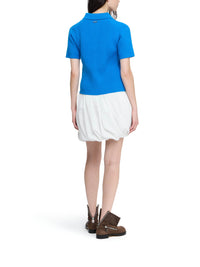 Polo Court En Maille Tressée - Bright Blue