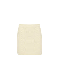 Mini-Jupe En Maille Torsadée - Ecru