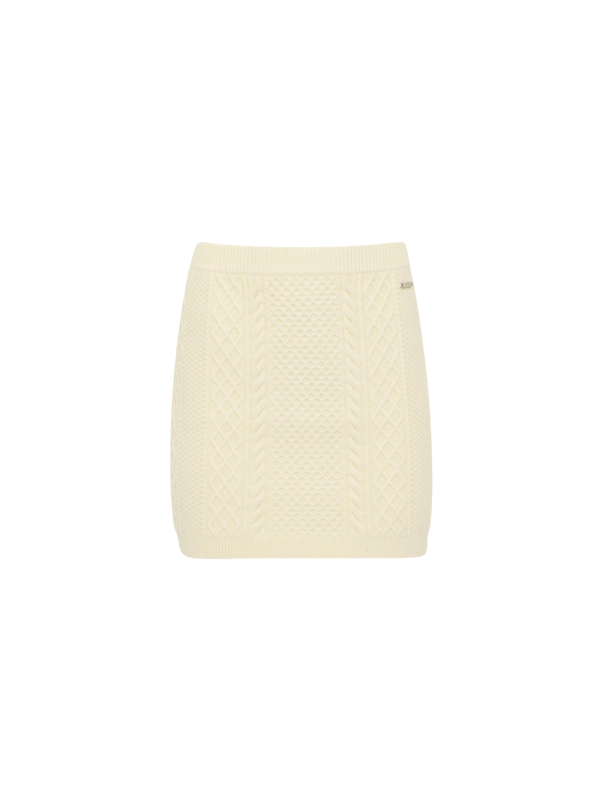 Mini-Jupe En Maille Torsadée - Ecru