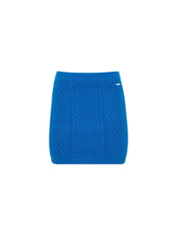 Mini-Jupe En Maille Torsadée - Bright Blue