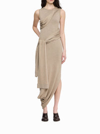 Robe longue portefeuille en laine mélangée - Sandstone
