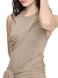 Robe Sans Manches Avec Détail Nœud - Sandstone