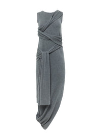 Robe Sans Manches Avec Détail Nœud - Charcoal Melange