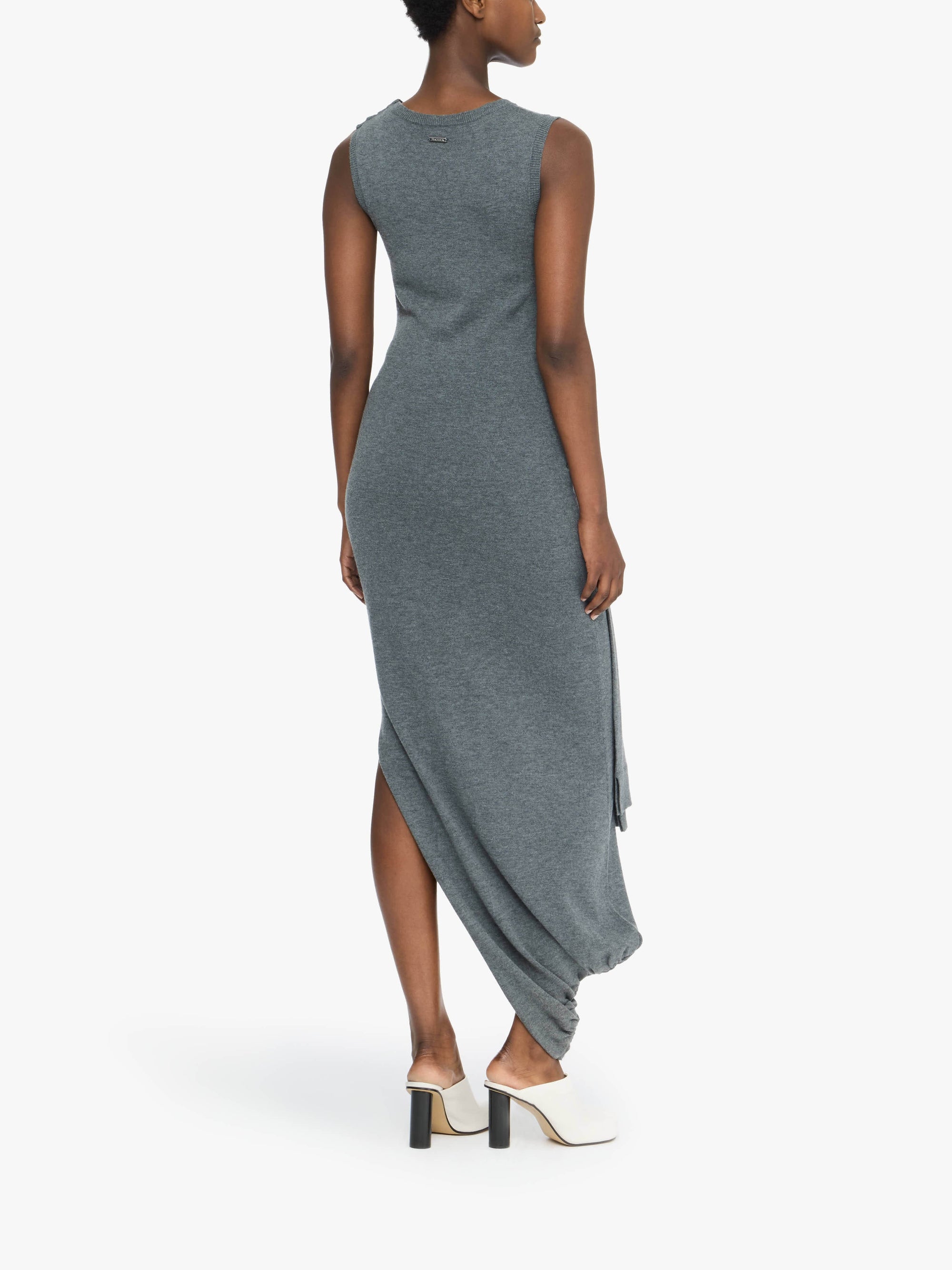 Robe Sans Manches Avec Détail Nœud - Charcoal Melange