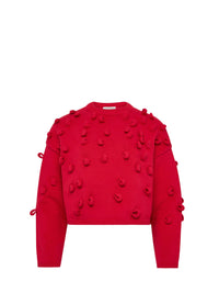 Pull Court À Boucles - Crimson Red