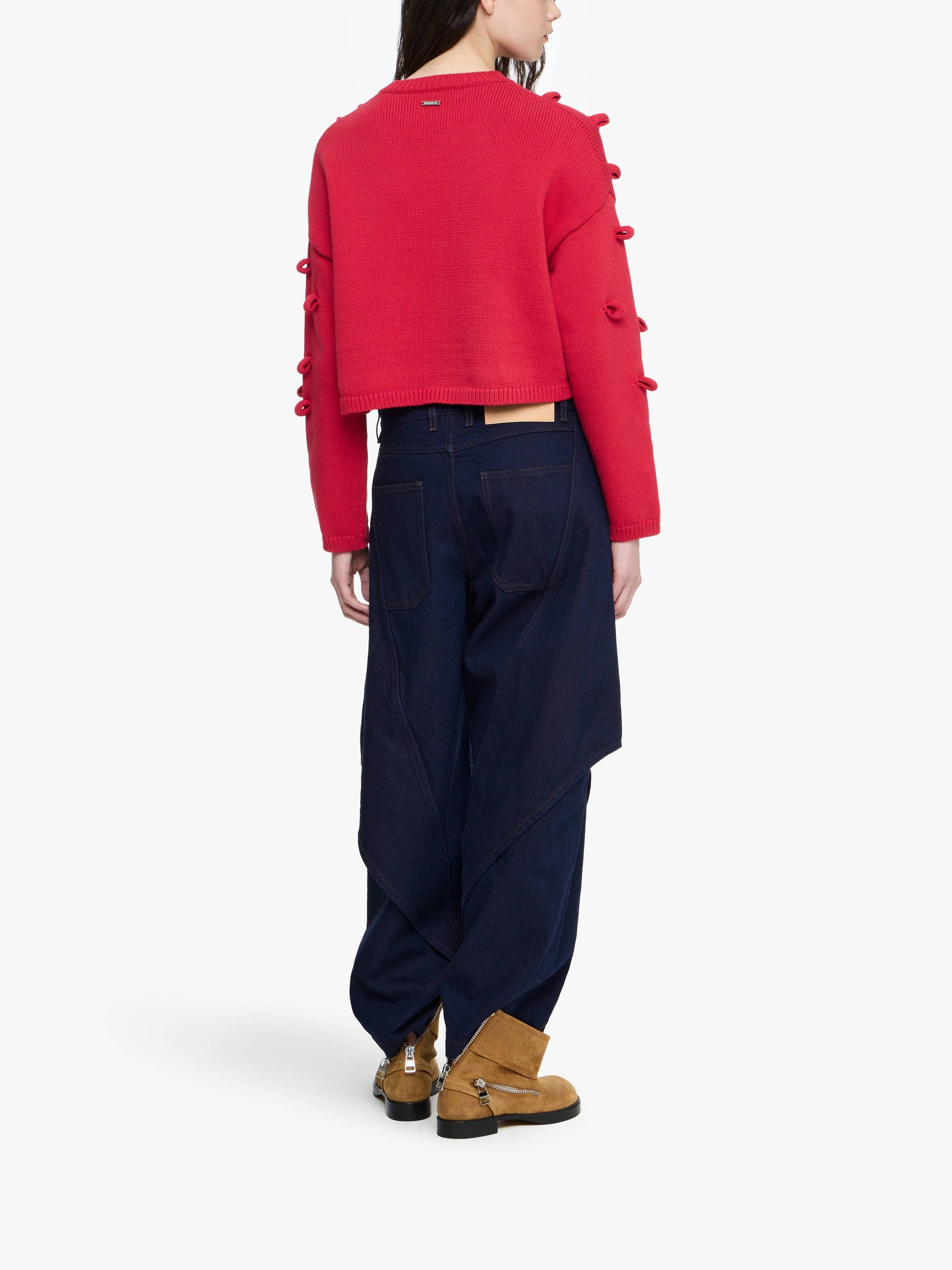 Pull Court À Boucles - Crimson Red