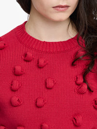 Pull Court À Boucles - Crimson Red