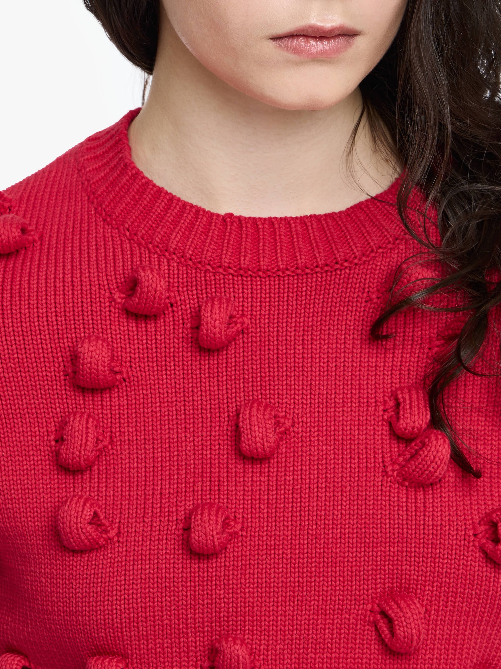 Pull Court À Boucles - Crimson Red
