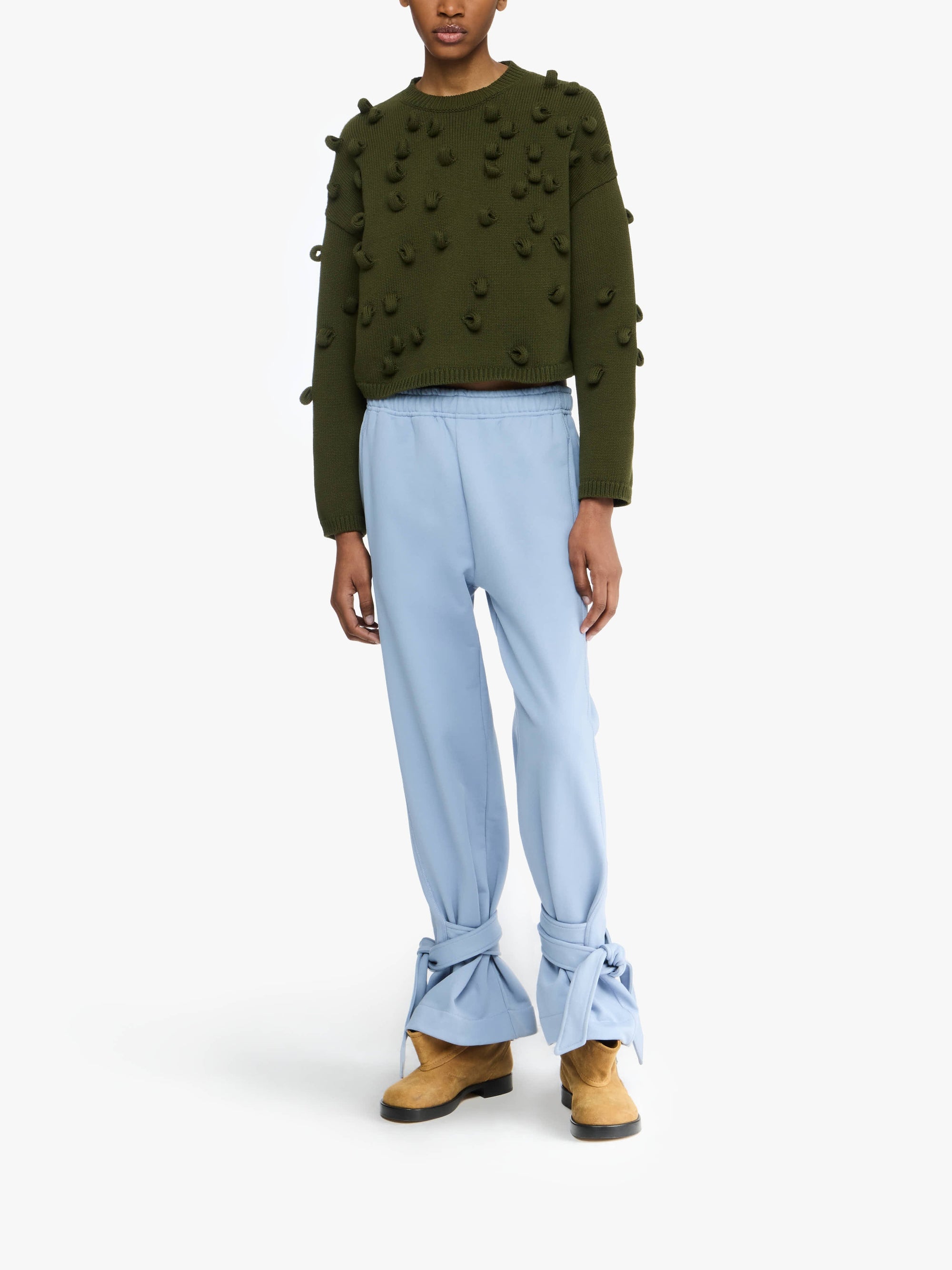 Pull Court À Boucles - Khaki
