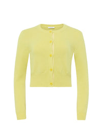 Cardigan à broderies en laine - Lemon