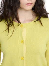 Cardigan à broderies en laine - Lemon