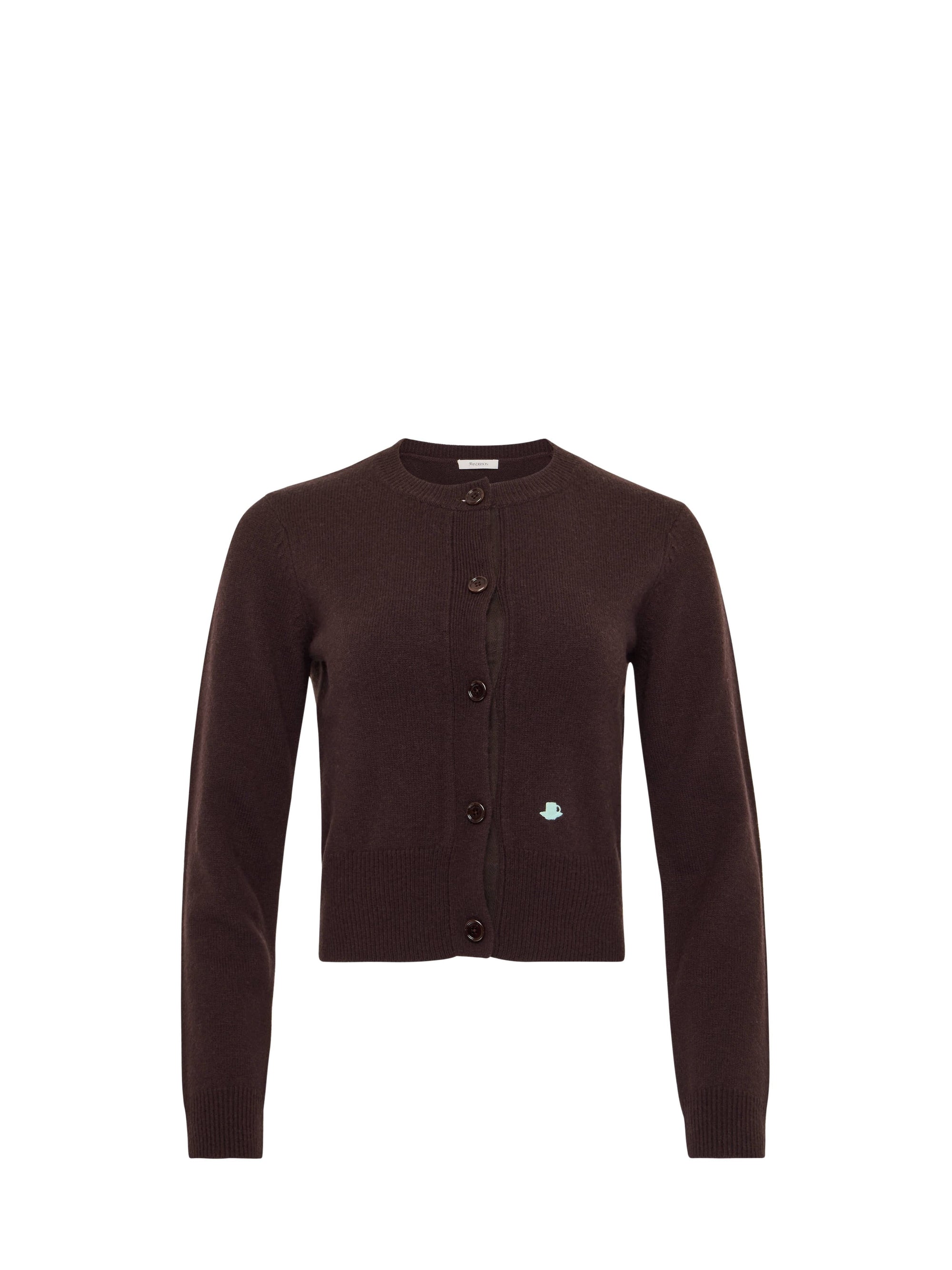 Cardigan À Broderies Contrastées - Chocolate Brown