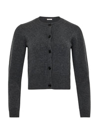 Cardigan À Broderies Contrastées - Charcoal Melange
