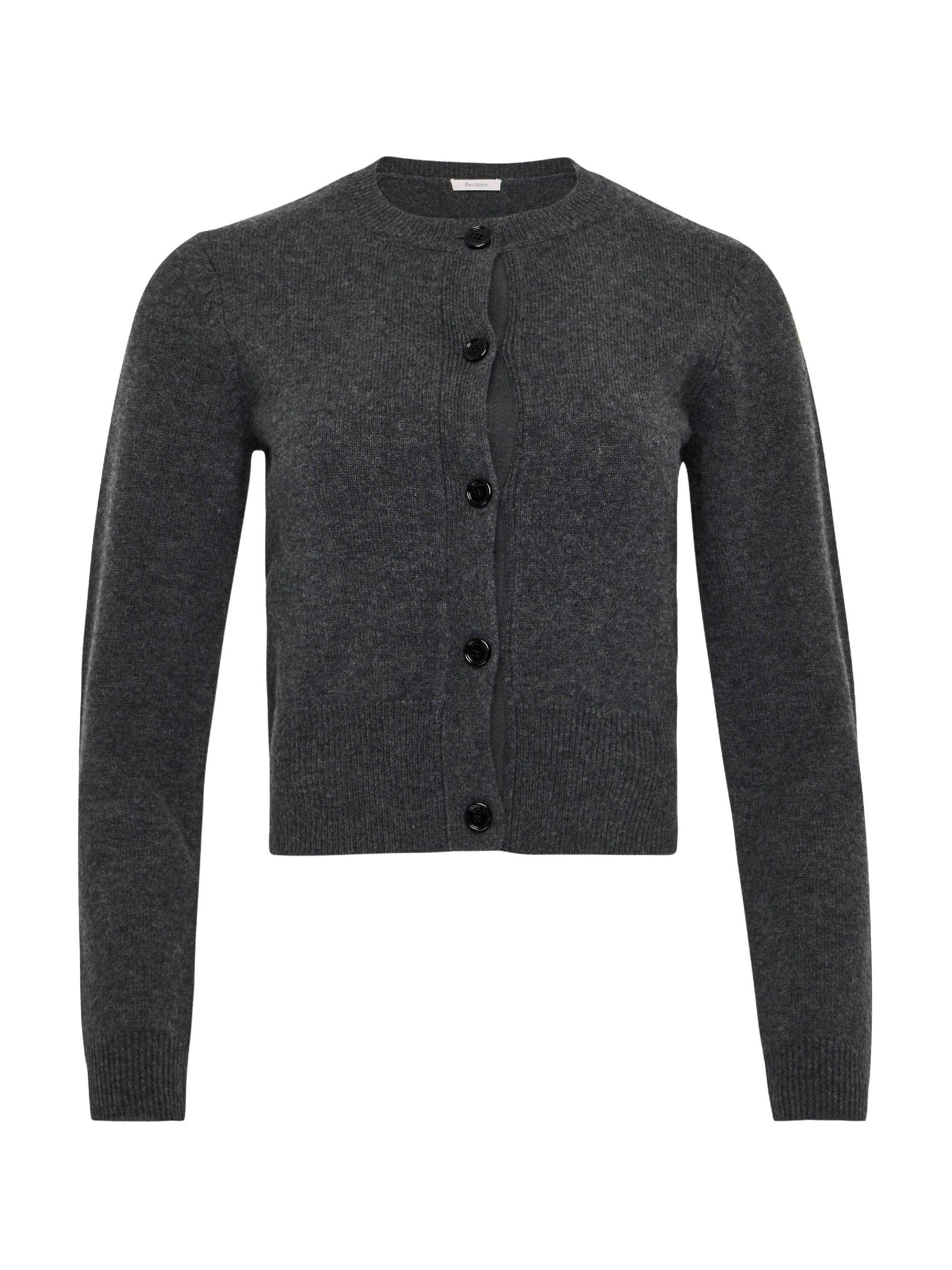 Cardigan À Broderies Contrastées - Charcoal Melange