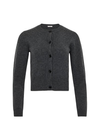 Cardigan à broderies en laine - Charcoal Melange