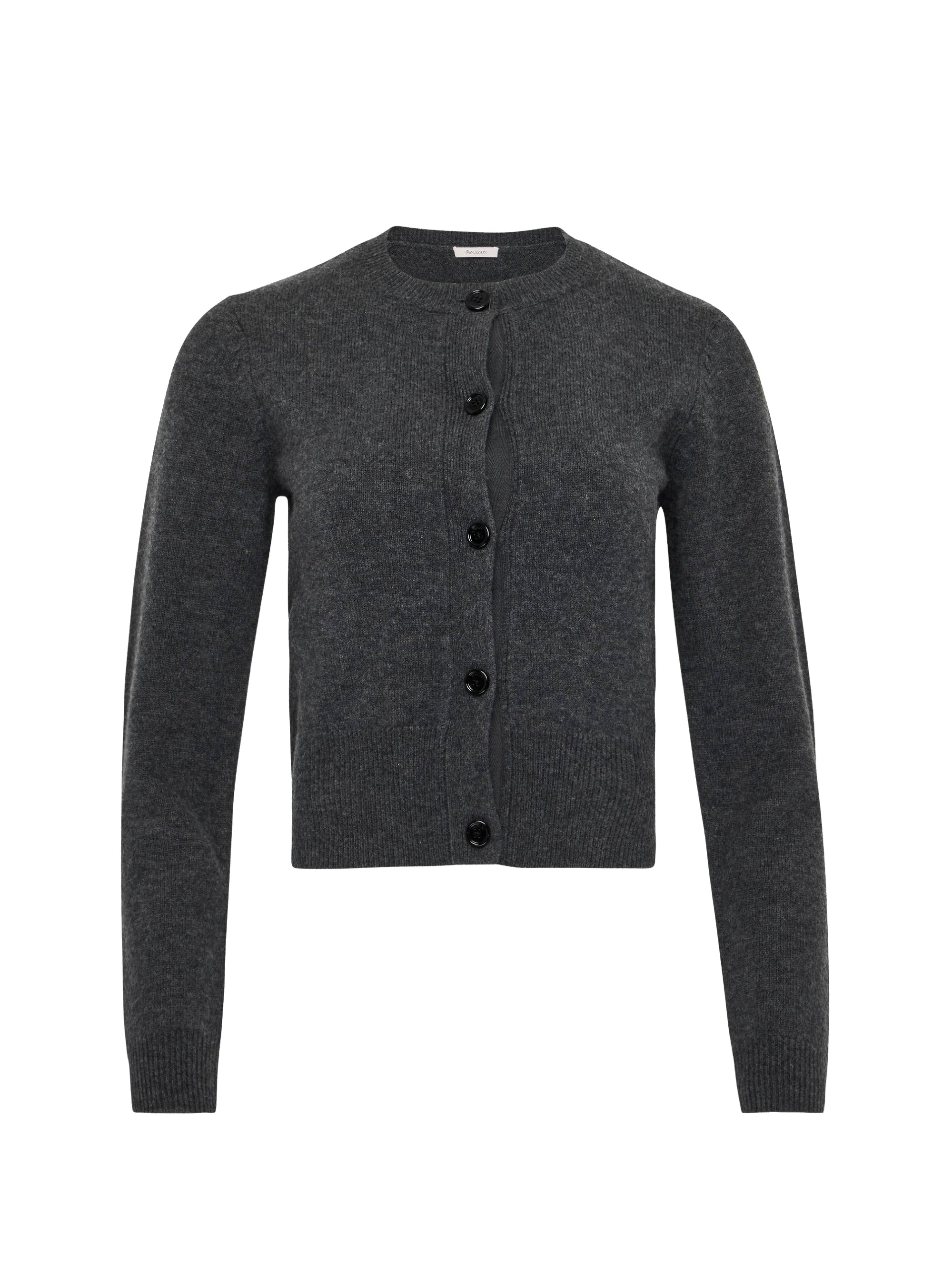 Cardigan à broderies en laine - Charcoal Melange