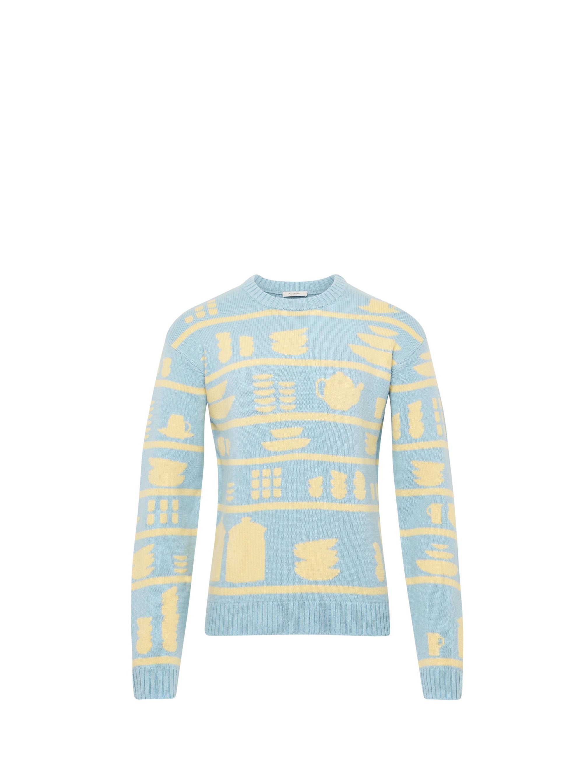Pull En Jacquard Crockery - Light Blue/Buttermilk