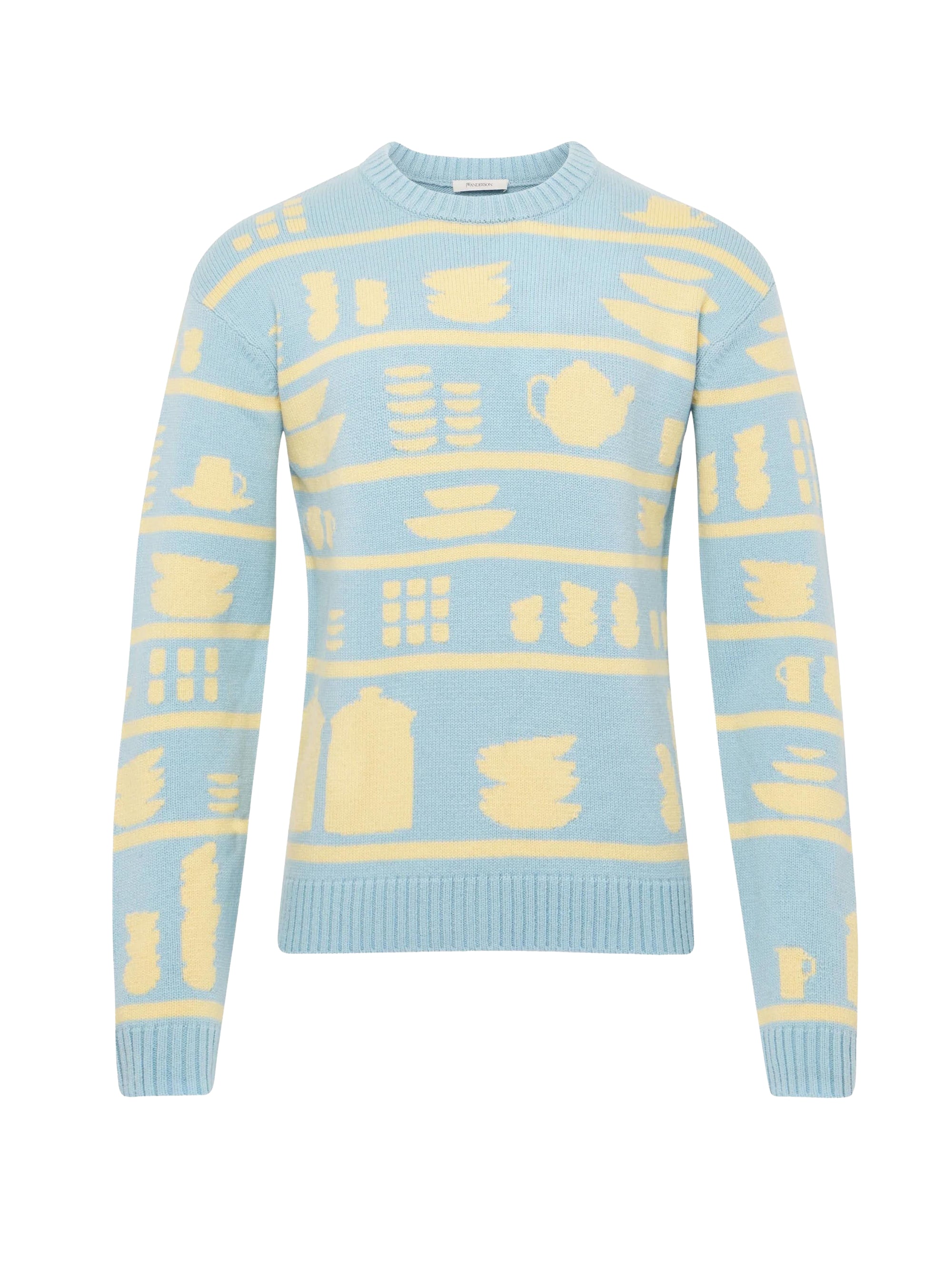 Pull jacquard en laine - Light Blue & Buttermilk