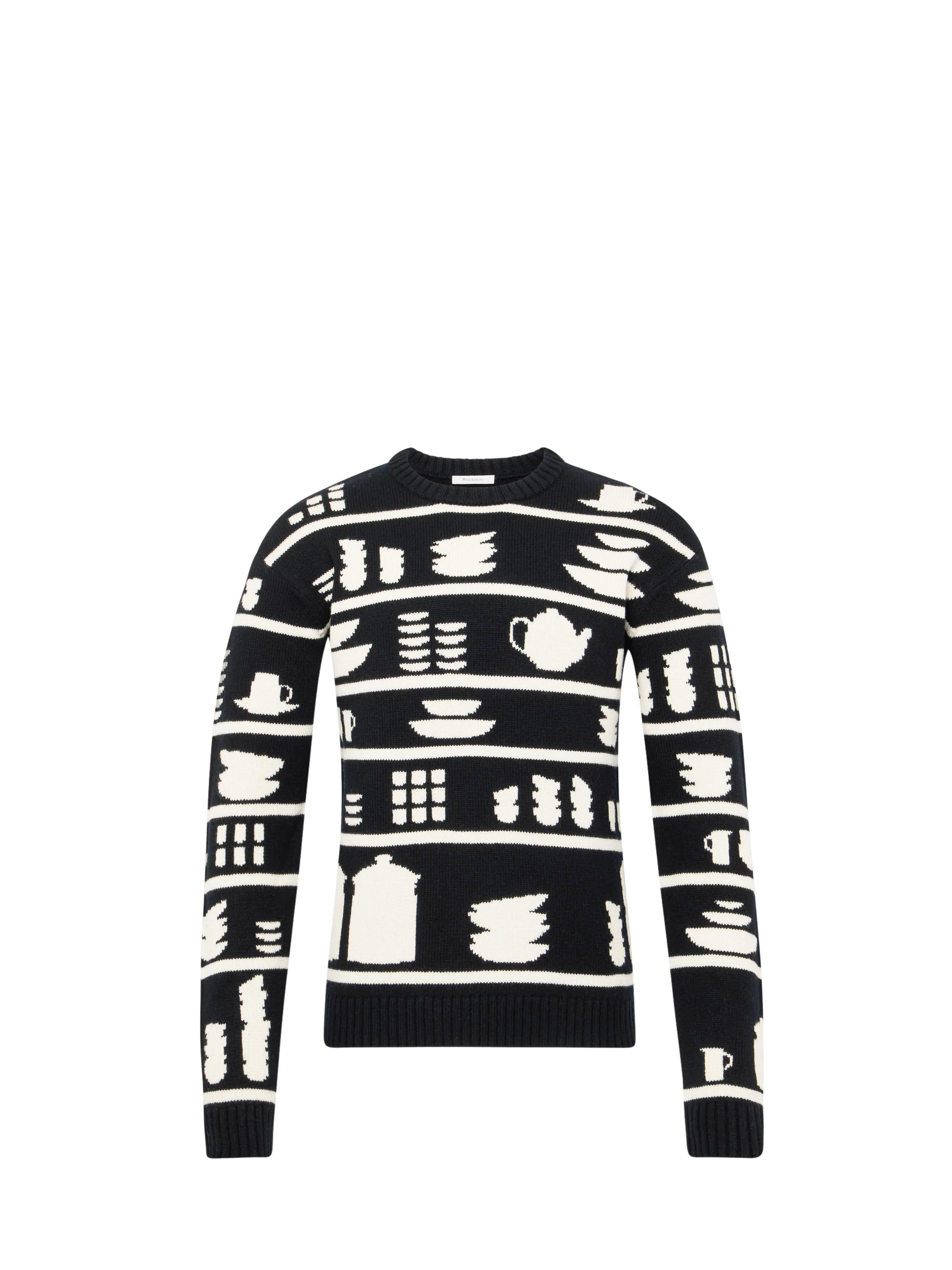 Pull En Jacquard Crockery - Black/White