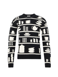 Pull jacquard en laine - Black & White