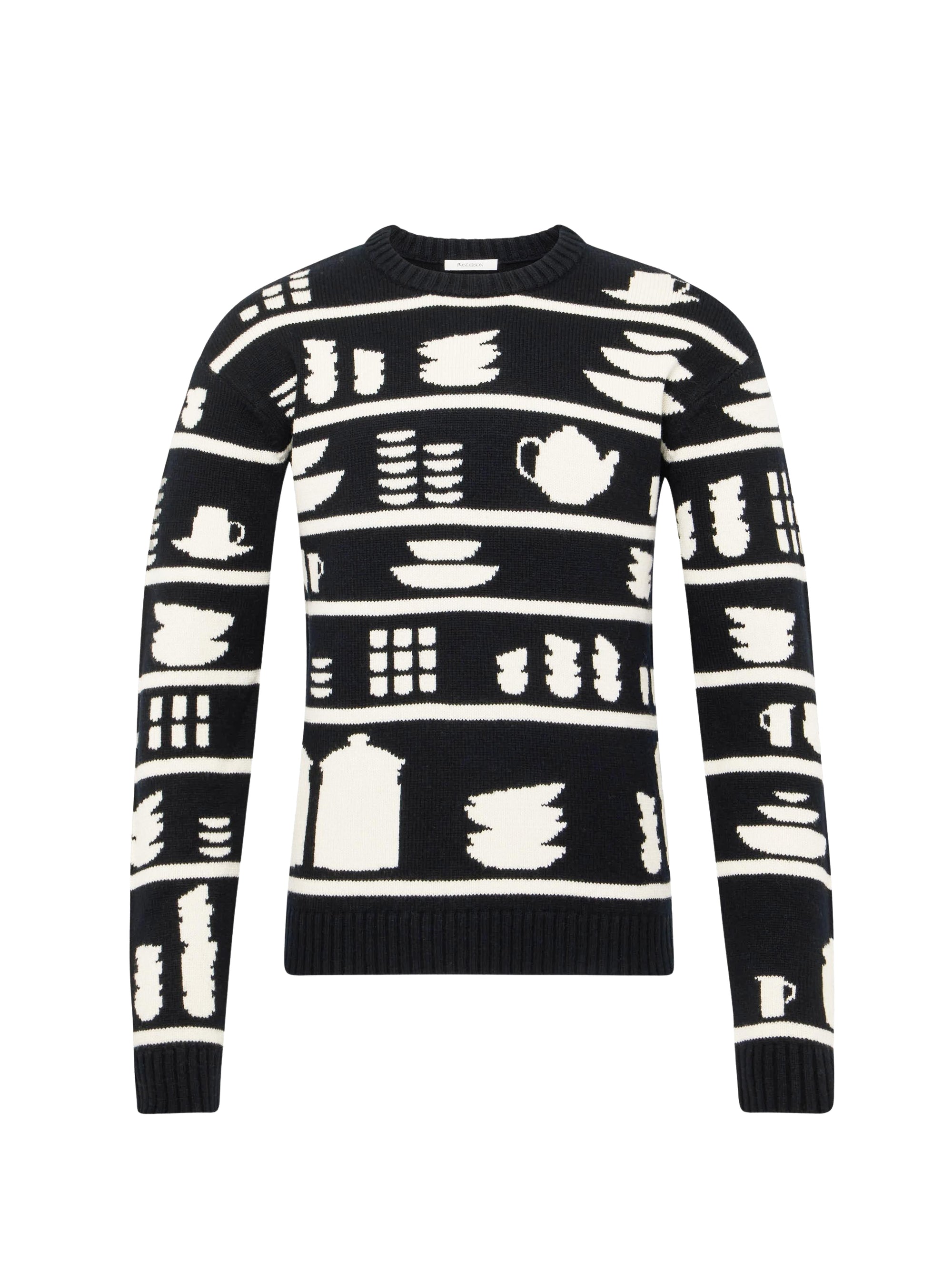 Pull jacquard en laine - Black & White