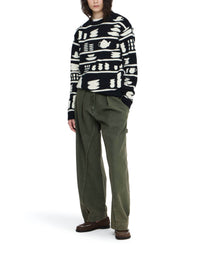 Pull jacquard en laine - Black & White