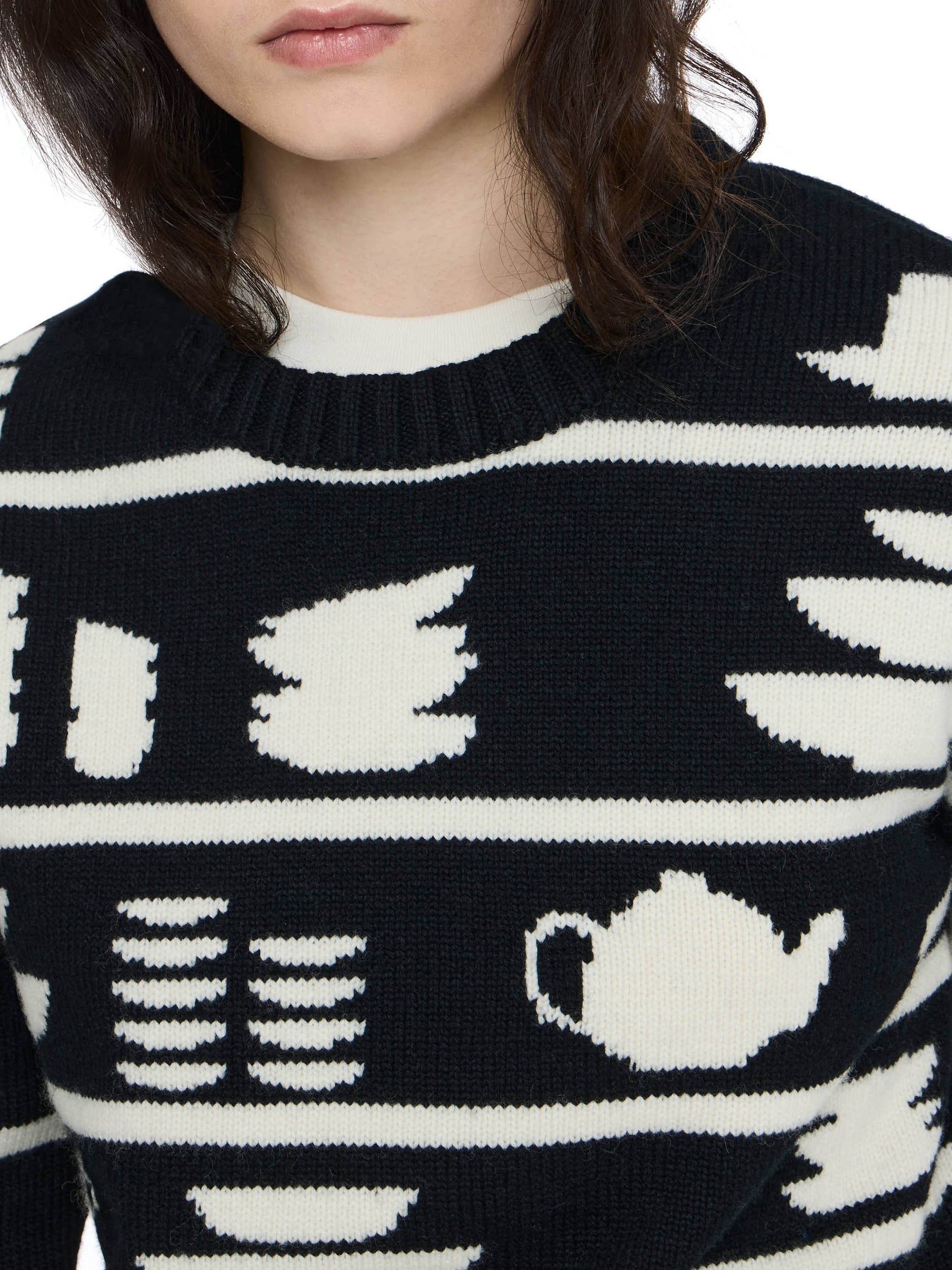 Pull En Jacquard Crockery - Black/White