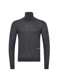 Wool blend turtleneck jumper - Charcoal Melange