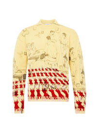 Wool Jacquard print jumper - Buttermilk