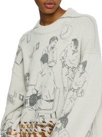 Pull Jacquard Imprimé - Dove Grey