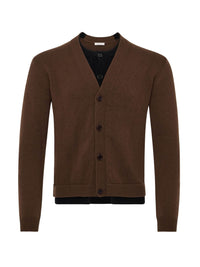 Cardigan À Couches Contrastées - Brown