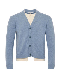 Cardigan À Couches Contrastées - Blue Melange