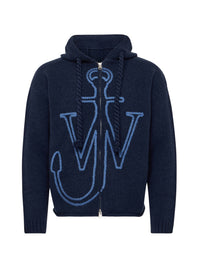 Sweat À Capuche Zippé Avec Broderie Anchor - Steel Blue