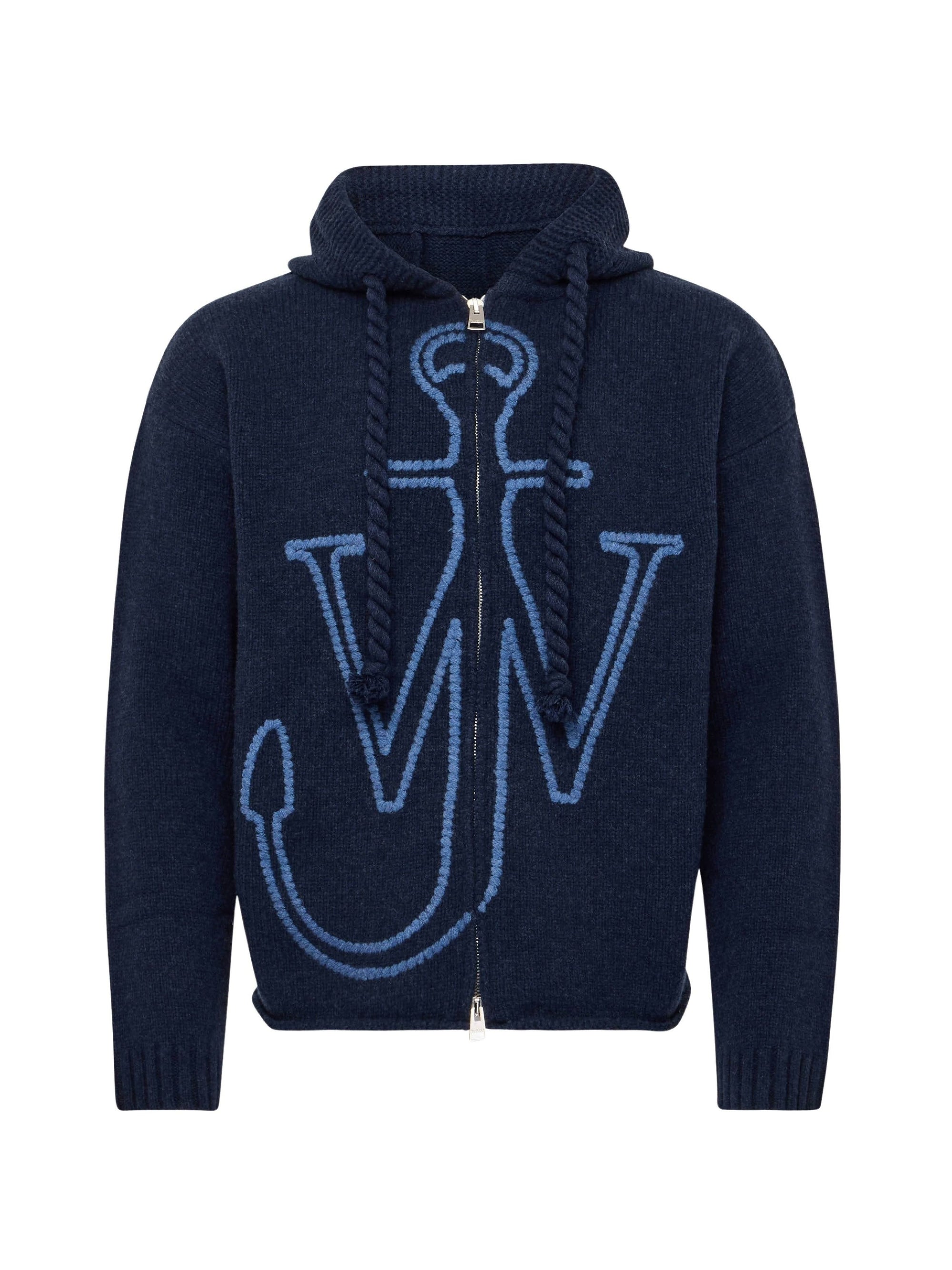 Sweat À Capuche Zippé Avec Broderie Anchor - Steel Blue