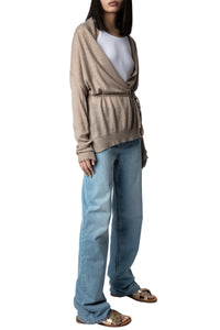 Cardigan Hazzel en cachemire - Ficelle