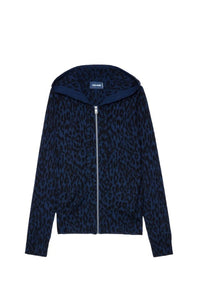 Cassy leopard cashmere cardigan - Ink