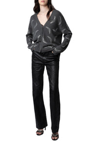 Mirka Strass cashmere cardigan - Slate grey