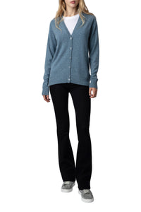 Cardigan Jim Patch en cachemire - Denim