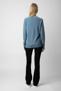 Cardigan Jim Patch en cachemire - Denim