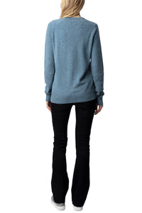 Cardigan Jim Patch en cachemire - Denim