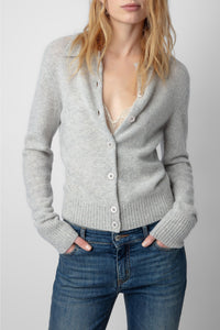 Voltia RC cashmere ribbed cardigan - Light China Grey