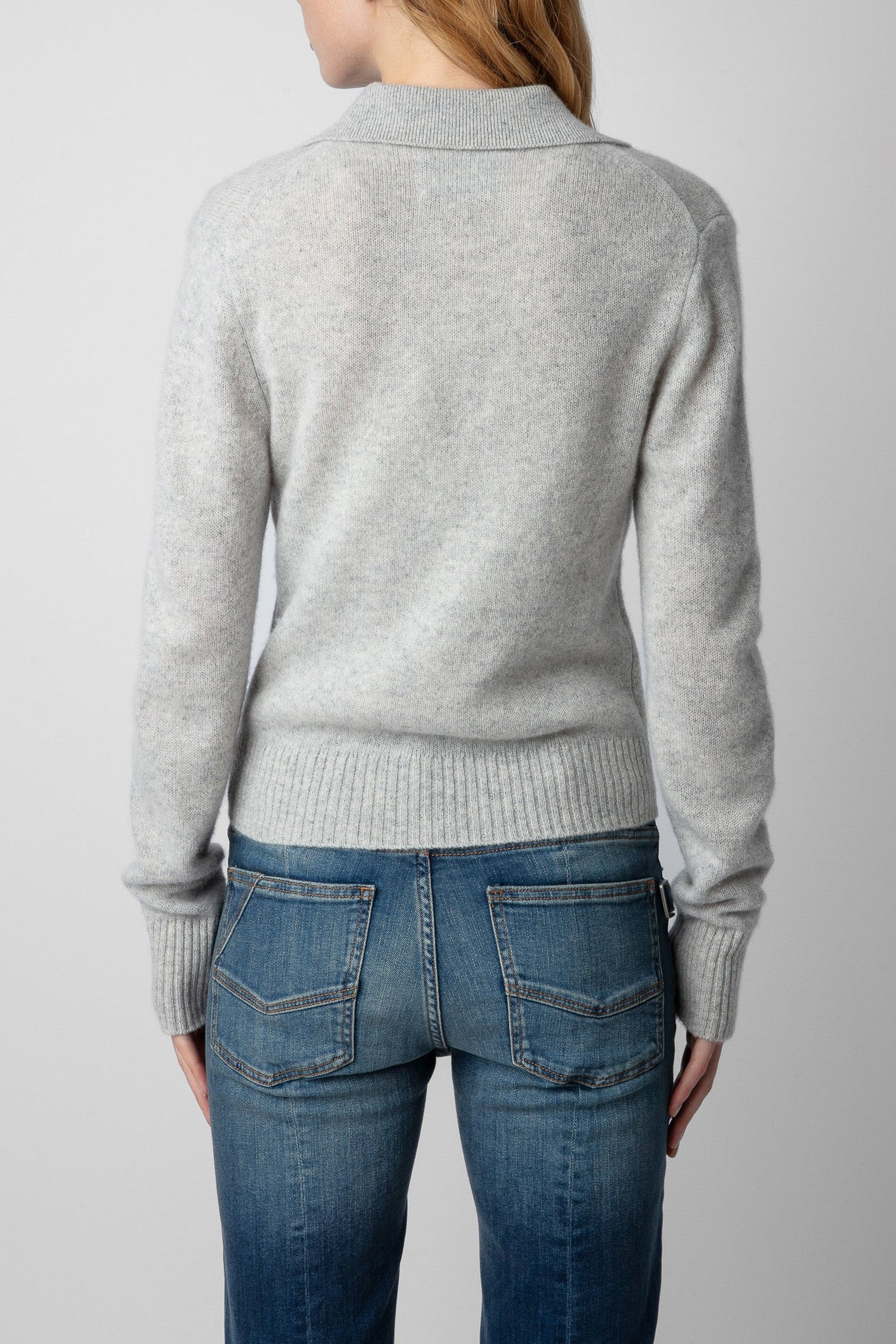 Voltia RC cashmere ribbed cardigan - Light China Grey
