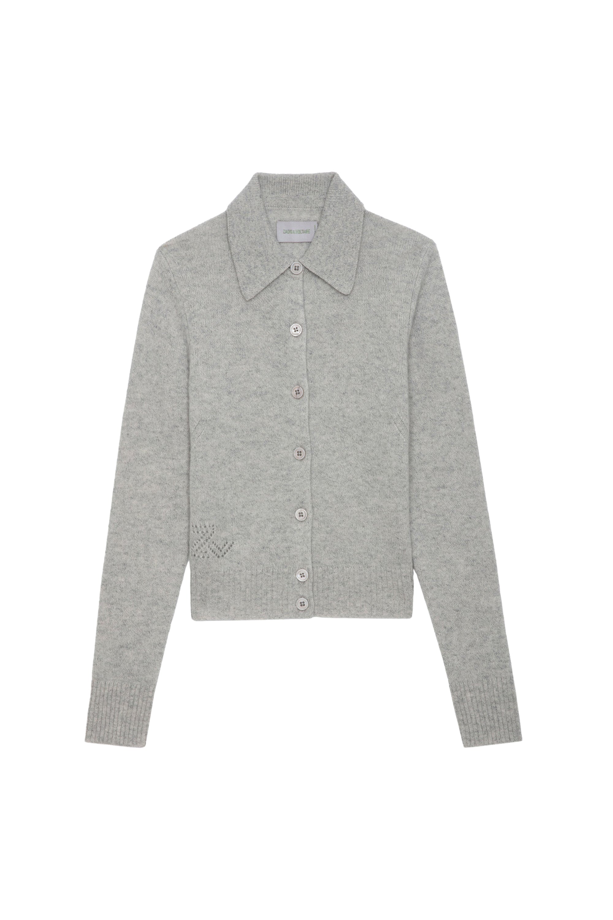 Voltia RC cashmere ribbed cardigan - Light China Grey