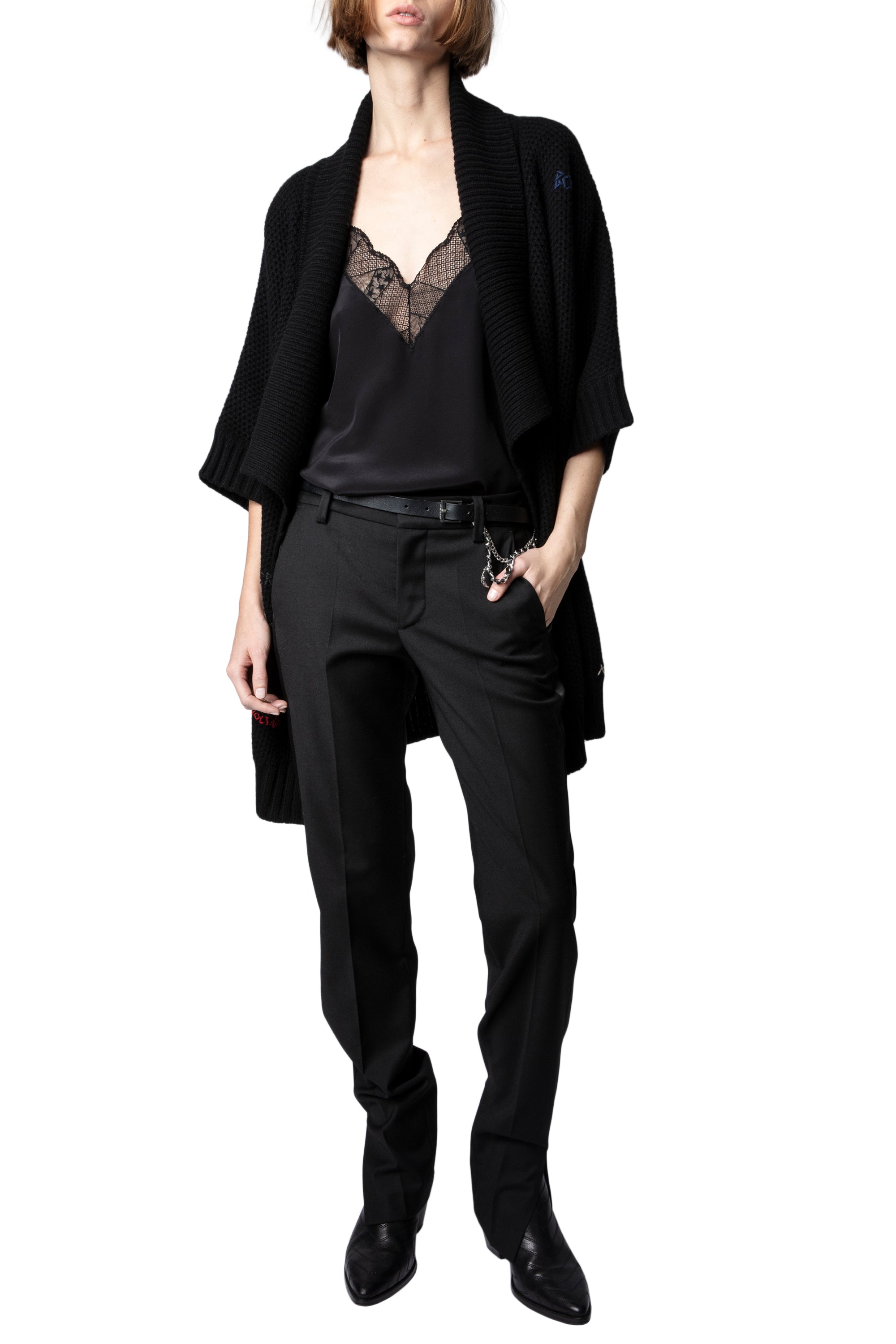 Gilet West en cachemire - Noir