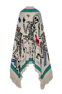 Poncho Colorado en cachemire - Mastic