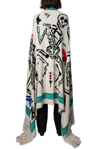 Poncho Colorado en cachemire - Mastic