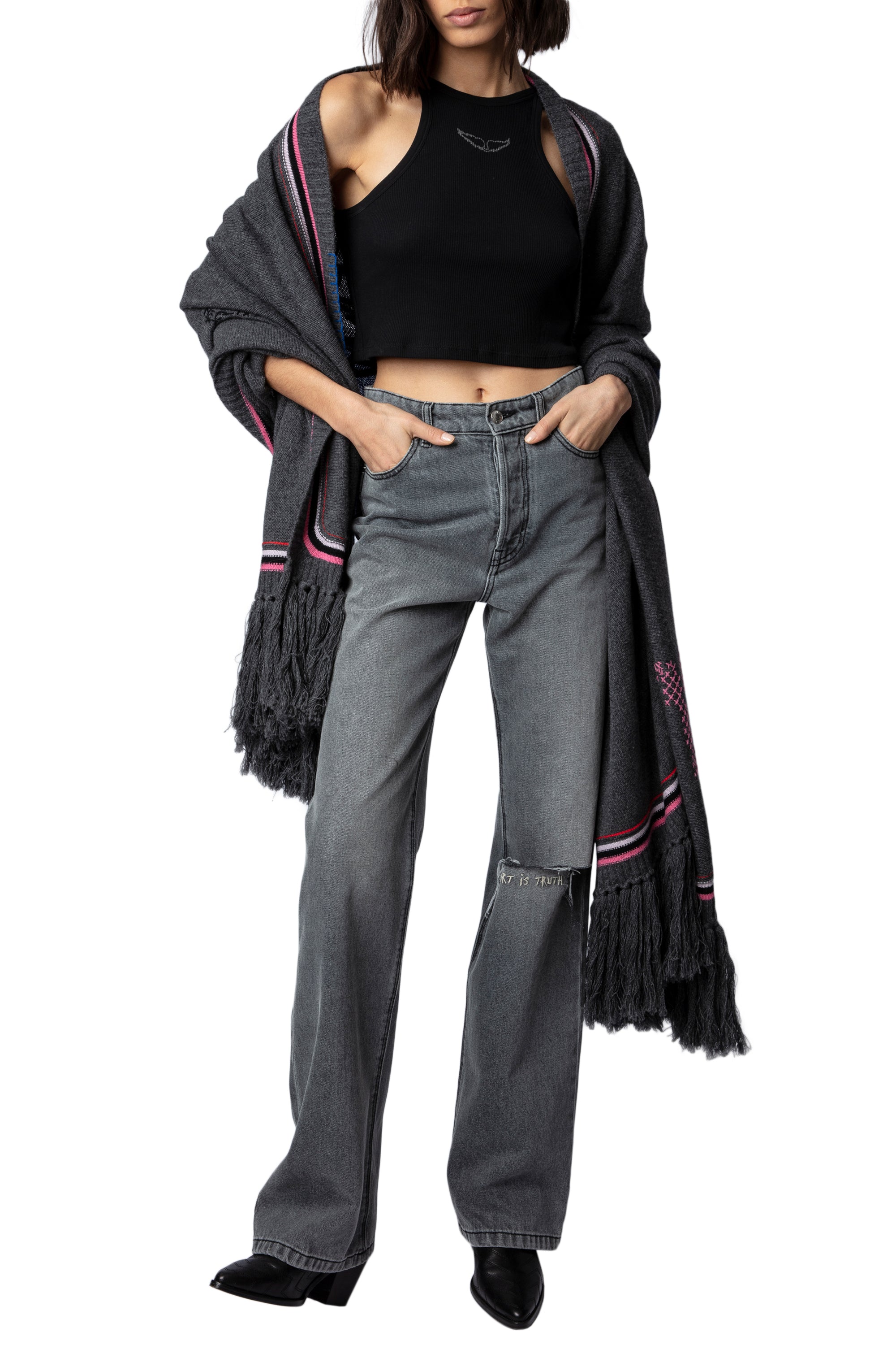 ZHORS LIGNE ANTHRACITE SKELETON WS PLAID