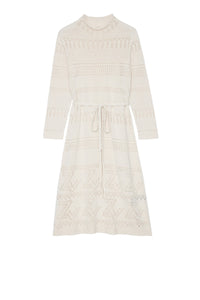 Robe Cecily à logo " ZV" en lin mélangé - Ecru