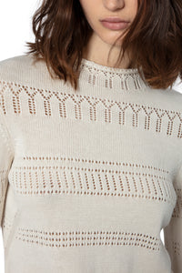 Robe Cecily à logo " ZV" en lin mélangé - Ecru