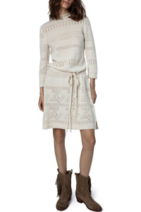Robe Cecily à logo " ZV" en lin mélangé - Ecru